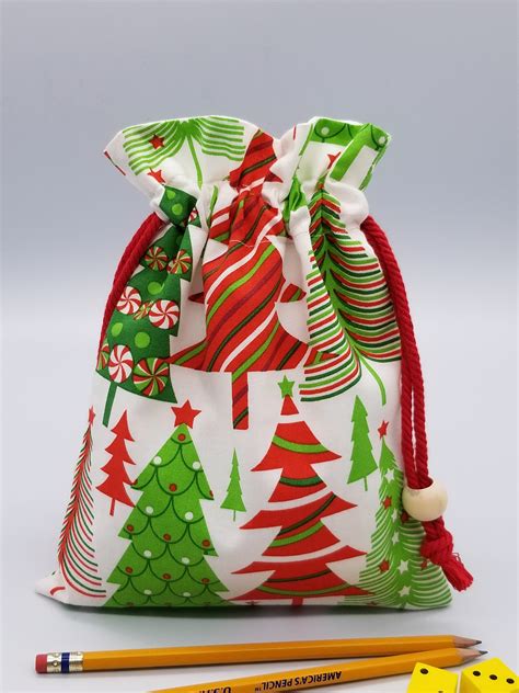 Drawstring T Bag Christmas Tree Fabric 2 Layer Bag Etsy Uk