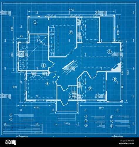 Blueprint House Plan Drawing Figure Of The Jotting Sketch Of The