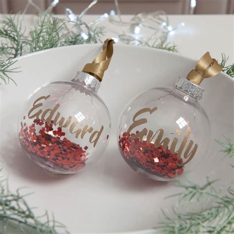 Personalised Red Glitter Christmas Bauble By Bubblegum