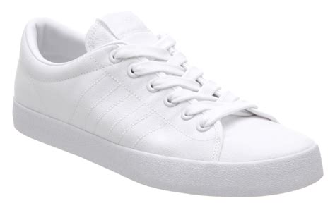 Adidas Indoor Tennis Clean White Canvas Trainers Shoes Ebay