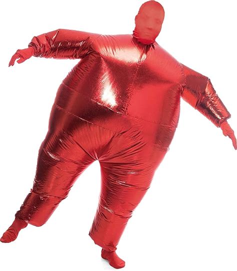 inflatable costume full body suit halloween costume adult size metallic shiny red amazon ca
