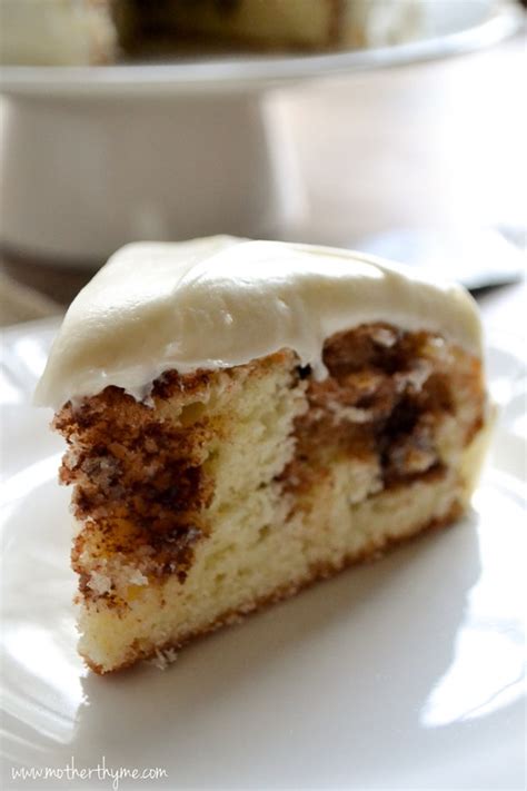Whisk ingredients to form a glaze. Cinnamon Roll Cake with Cream Cheese Frosting | Mother Thyme