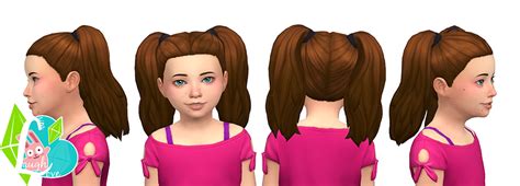 Simlaughlove Sims 4 Children Pigtails Maxis Match
