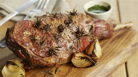 Roast Leg Of Lamb With Rosemary And Garlic Recipe Bbc Food
