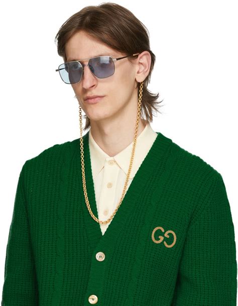 Gucci Gold Sunglasses Chain Ssense Gold Sunglasses Gucci Gucci Outfits