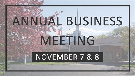Annual Business Meeting Spring Hills Baptist Church
