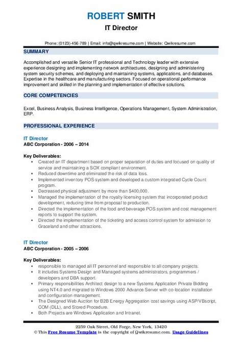 It Resume It Director Resume Examples Do S And Don Ts For 2021