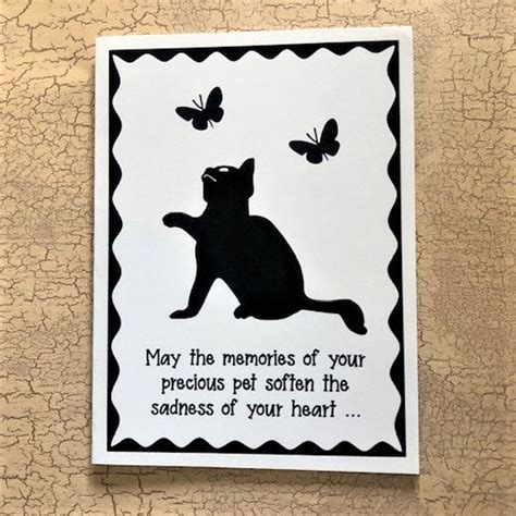 Loss Of Cat Sympathy Note Card Cat Chasing Butterflies Etsy