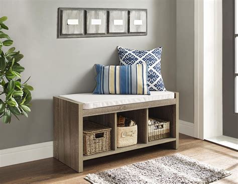 Bedroom storage benches for foot of bed. Carolina Storage Bench, Distressed Gray Oak in 2020 ...