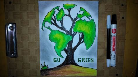 Cara Membuat Poster Go Green Go Green Poster Ideas Youtube
