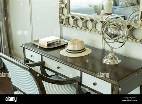 classic wooden chair with dressing table at home Stock Photo - Alamy