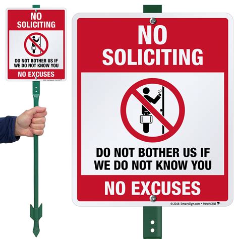 No Soliciting Signs For Businesses And Homes Signs For Yard