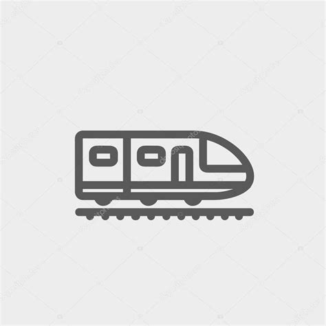 Modern High Speed Train Thin Line Icon Stock Vector By