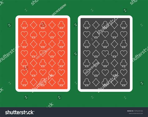 Playing Card Back Red Black Isolated Stock Vector Royalty Free