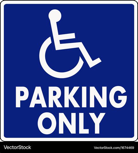 Handicapped Parking Sign Royalty Free Vector Image