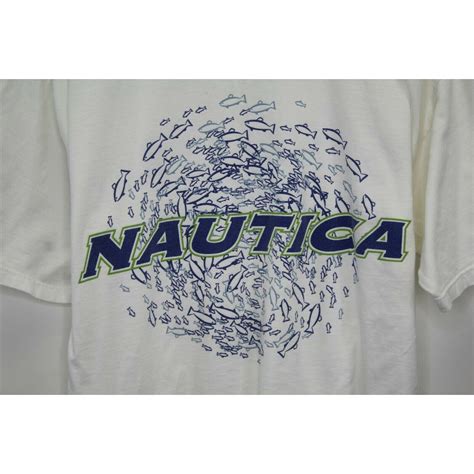 S189 Vintage Nautica Logo Lat 15 Long 60 Tee Shirt Made In Usa Etsy