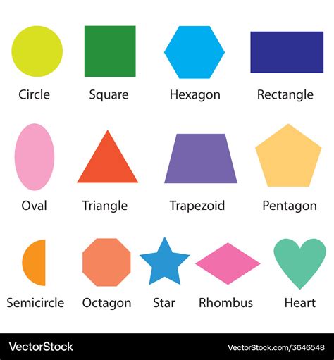 Shapes Chart For Kids Royalty Free Vector Image