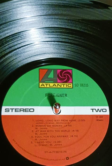 Foreigner Self Titled 12 Vinyl Lp Atlantic 1977 Sd 18215 Exvg First