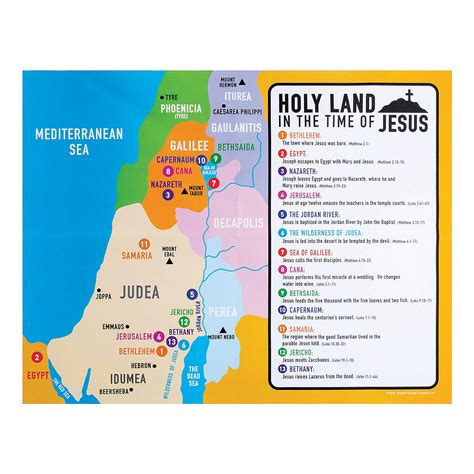 Jesus Holy Land Map Educational 1 Piece Ebay