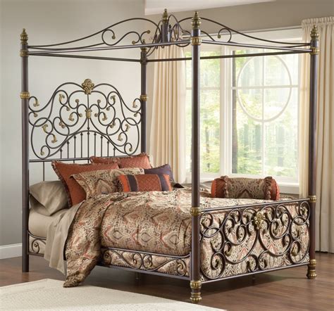 Sleep soundly in modern beds. Enjoy the Romantic Bedroom with an Iron Canopy Bed Frame ...