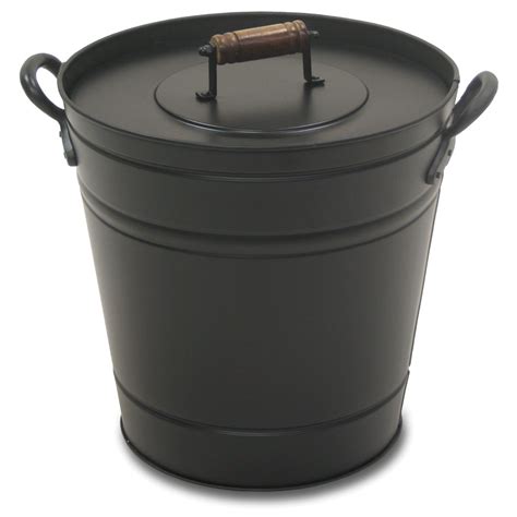 For safe removal and containment of ashes and small wood debris; Air Insulated Ash Bucket | Pilgrim-Hearth