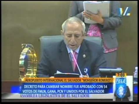 Reconocimeinto del gobierno de funes al arzobispo asesinado. Aeropuerto Internacional El Salvador "Monseñor Romero ...