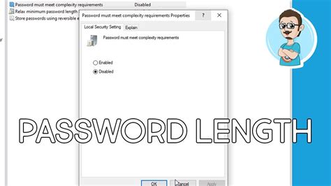 Set Password Length In Windows Youtube