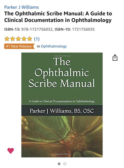 Ophthalmic Scribe Manual | Medical scribe, Scribe, Book club books