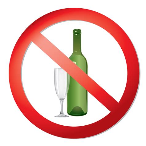 No Alcohol Drink Sign Prohibition Icon Ban Liquor Label 511737 Vector