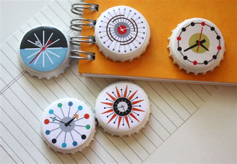 DIY mid century clock magnets | How About Orange See more ideas about mid century modern clocks, modern clock, clock.