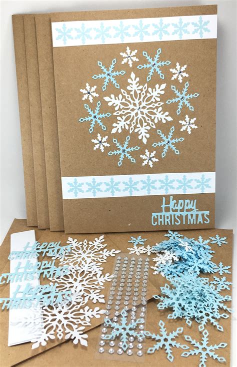 Three Cards With Snowflakes On Them And The Words Happy Christmas
