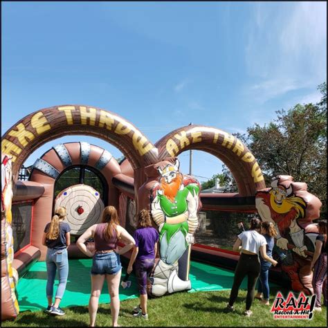 Axe Throwing Inflatable Game Record A Hit Entertainment Party Rental