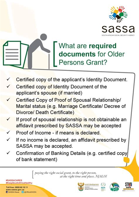 required documents for older person s grant applications sassa news