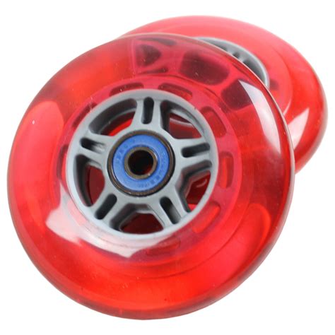 Red Replacement Razor Scooter Wheels Abec 7 Bearings Red Grips