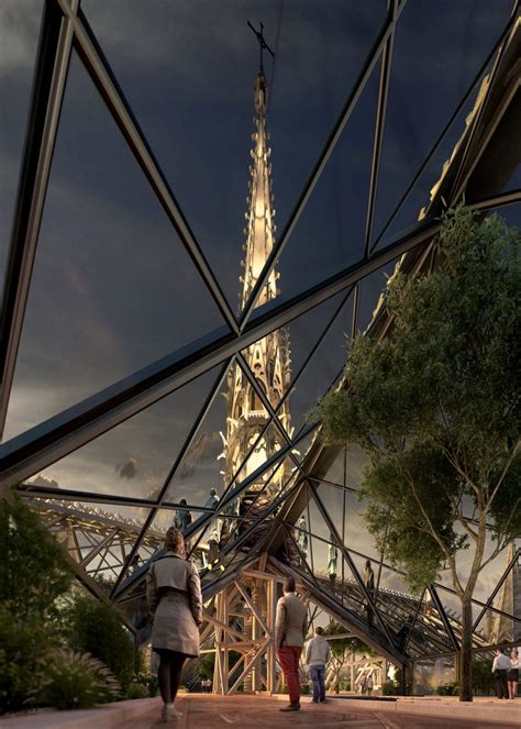 Miysis Studio Envisions Notre Dame With A Rebuilt Spire And Glass Roof