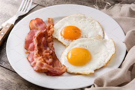 Fried Eggs And Bacon High Quality Food Images ~ Creative Market