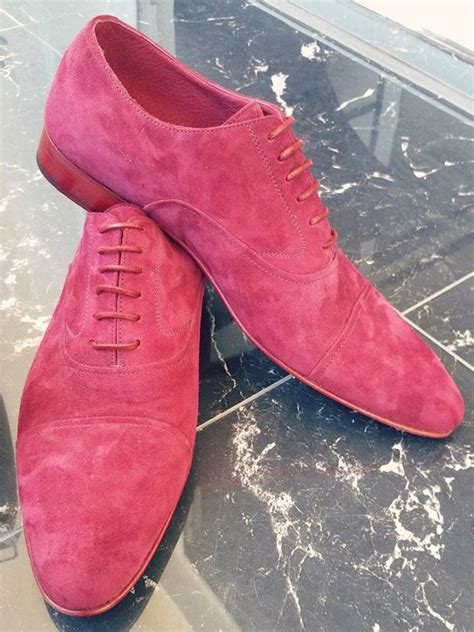 The Sumptuous Pink Suede Oxford Suede Leather Shoes Suede Shoes Men