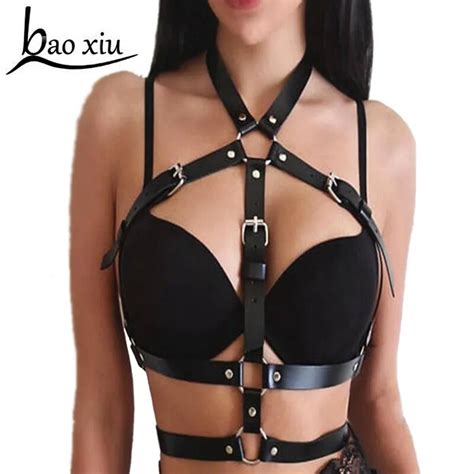 new women punk rave rock leather waist belt bondage sexy harness harajuku gothic femme