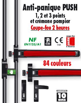 Cette porte de sortie de secours doit donner accès à l'extérieur et s'ouvrir. Barre anti panique - Porte anti-panique - Tordjman Metal