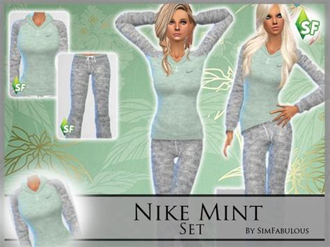Simmieschic — Mint Nike Sports Set For Female Sims Download Here