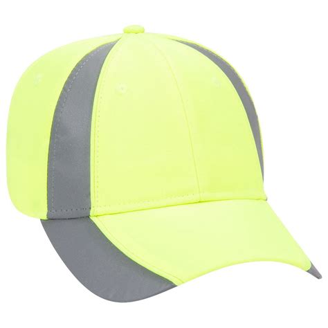 Otto Cap Reflective Piping Design Neon Deluxe Polyester Twill Low