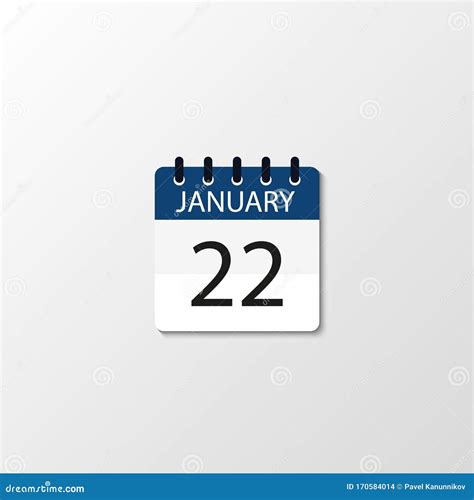 Vector Flat Daily Calendar Icon Day Month January Stock