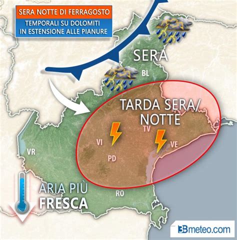 Meteo VENETO Ultimi Aggiornamenti TEMPORALI Incombono Sulla Notte Di