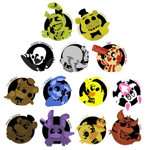 Five Nights At Freddys Squad Icons Fnaf Fnaf Art Fnaf Characters
