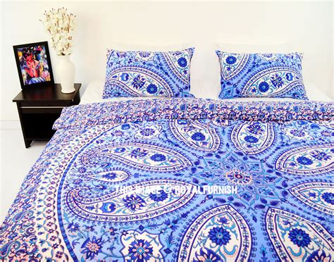 We are proud to announce our latest additionfrom our fashion range of bed linen. Blue Multi Boho Paisley Circle Mandala Duvet Cover with ...