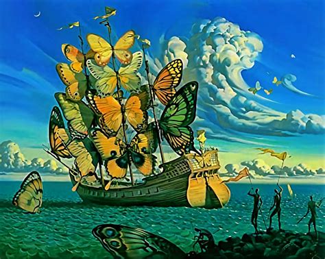 Πίνακας σε Inox Salvador Dali Ship With Butterfly Sails Πίνακες