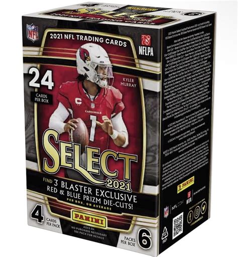 2021 Panini Select Football Nfl Blaster Box 24 Trading Cards Exclusive Red And Blue Prizm Die