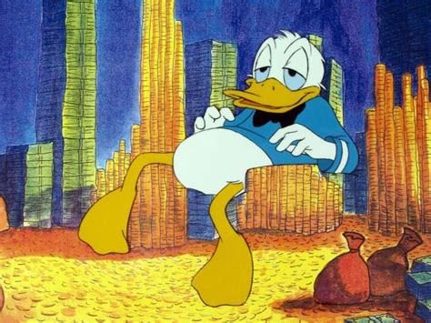Money Donald Duck Animation Background Cel Orig Rich