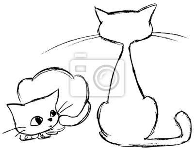 Jest to chyba jedyny kotek, który chodzi w butach. szkic kota do wydruku - Szukaj w Google | Szkic, Rysunki, Rysunek