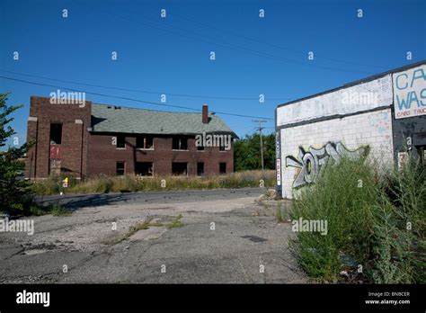 Abandoned Buildings Detroit Michigan Usa Stock Photo Alamy